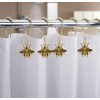 Bee Shower Curtain Hooks Rings for Bathroom, 12 Pcs Rust