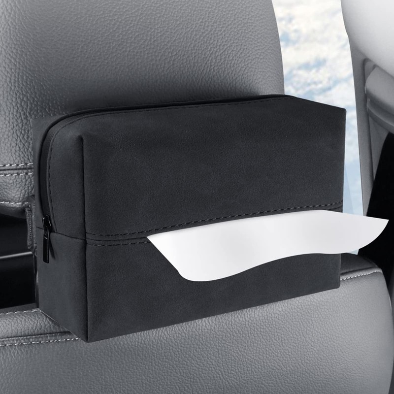 SUNTRADE Car Tissue Holder, PU Leather Car Napkin Holder for
