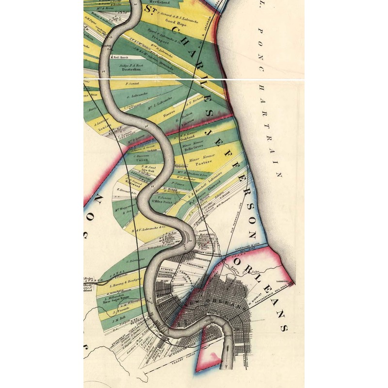 Mississippi River - Natchez to New Orleans 1858 - Old
