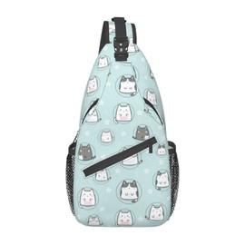 Jumou Cute Cat Sling Bag Crossbody Backpack Women Kawaii Present Outdoor Casual
