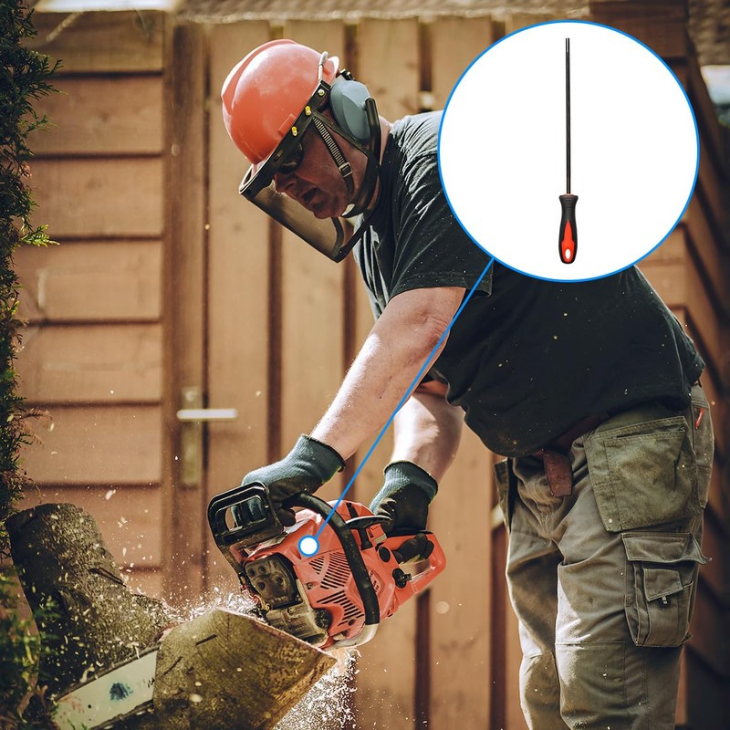 GLADFRESIT 3Pcs Chainsaw Chain Sharpening File, 5.5 mm Round Chainsaw