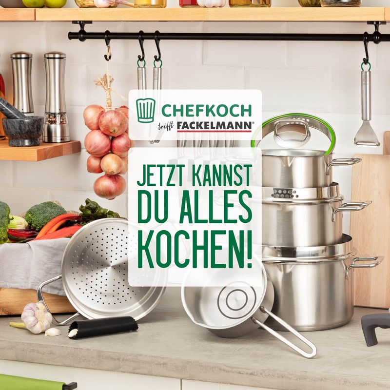 Chefkoch trifft Fackelmann Kitchen Grater with Container - Stainless Steel
