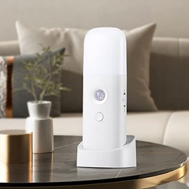 Creweel Motion Sensor Night Lights Indoor, Rechargeable Night Light Battery Powered, Portable Nightlight with Adjustable Brightness Activated Table Lamp for Kids, Adults, Bedroom, Bathroom.