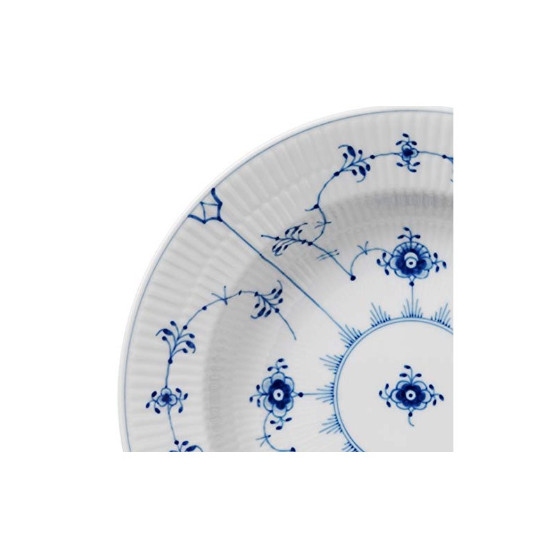 Royal Copenhagen 1017196 Blue Fluted Plain Deep Plate, 9.1 inches