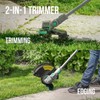 Litheli 20V 12" Cordless String Trimmer/Wheeled Edger, Battery Powered Weed
