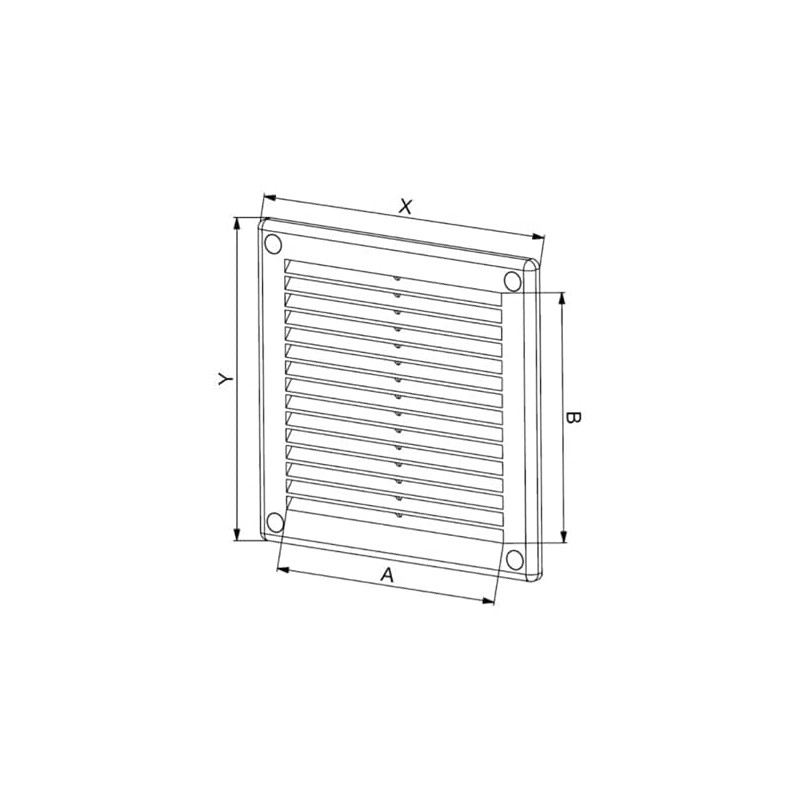 Prostko Satin Air Vent Grille 300mm x 300mm / Grey