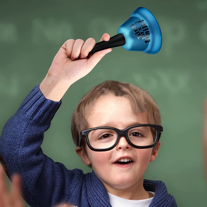 Blue Metal Hand Bell - 5.3 Inch Loud Classroom Bell