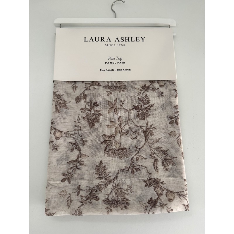 Laura Ashley Window Curtains 2 Panels 38 x 84 Beige