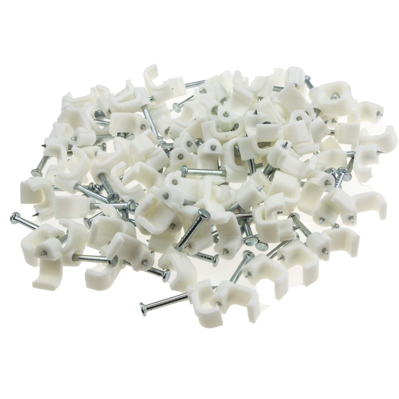 FLAT White 7mm Cable Clips for 1mm2 Twin & Earth