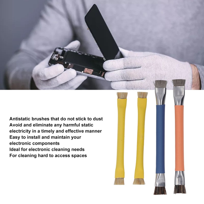 4PCS Keyboard Cleaning Brush Anti Static ABS Handle Stainless Steel
