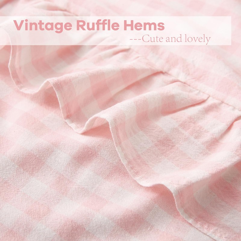 2 Pack Blush White Gingham Euro Pillow Shams 26''x26'' |