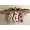 Mud Pie Candy Beaded Xmas Stockings, Beige/Khaki