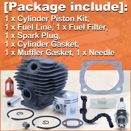 Mtanlo Cylinder Piston Gasket Kit 46mm For Stihl 028 Super AV WB Chainsaw 1118 020 1203, Cylinder Piston Kit, Fuel Line, Fuel Filter, Spark Plug, Cylinder Gasket, Muffler Gasket, Needle Bearing