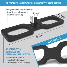 My Plast I Pack of 100 - 4mm Joint Width - Closed Flat I Patio Spacers - High Quality Decking Spacers