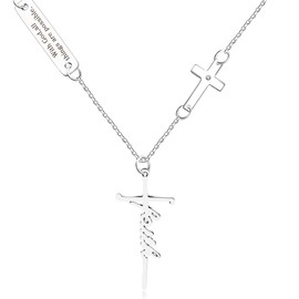 Good Friends Cross Pendant Necklace, Religious Gift To The Parents Lady Boys Sister Brother