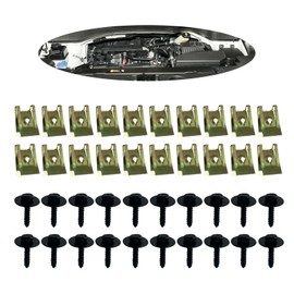 Bumper Cover Screws and Multi-Purpose U-Nuts Clips Kit， Auto Fastener Engine Retainer， Metal Buckle for Car Bumper Trim Panel, Automobile Body Fasteners Kit(40pcs)