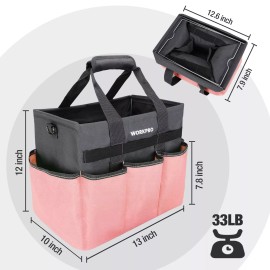 WORKPRO Garden Tool Bag, Heavy Duty Gardening Tote Bag Organizer with 10 Pockets