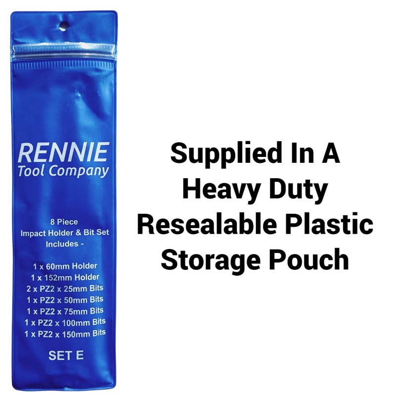 8 Piece Rennie Tool Magnetic 60mm and 152mm Professional Impact