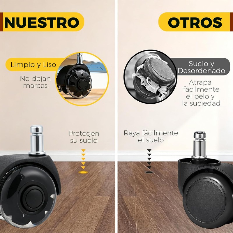 Fuwen 6PCS Ruedas para Silla de Oficina