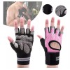 Nemuri Guantes Para Gym Con Muñequera Mujer Rosa, Pesas, Crossfit