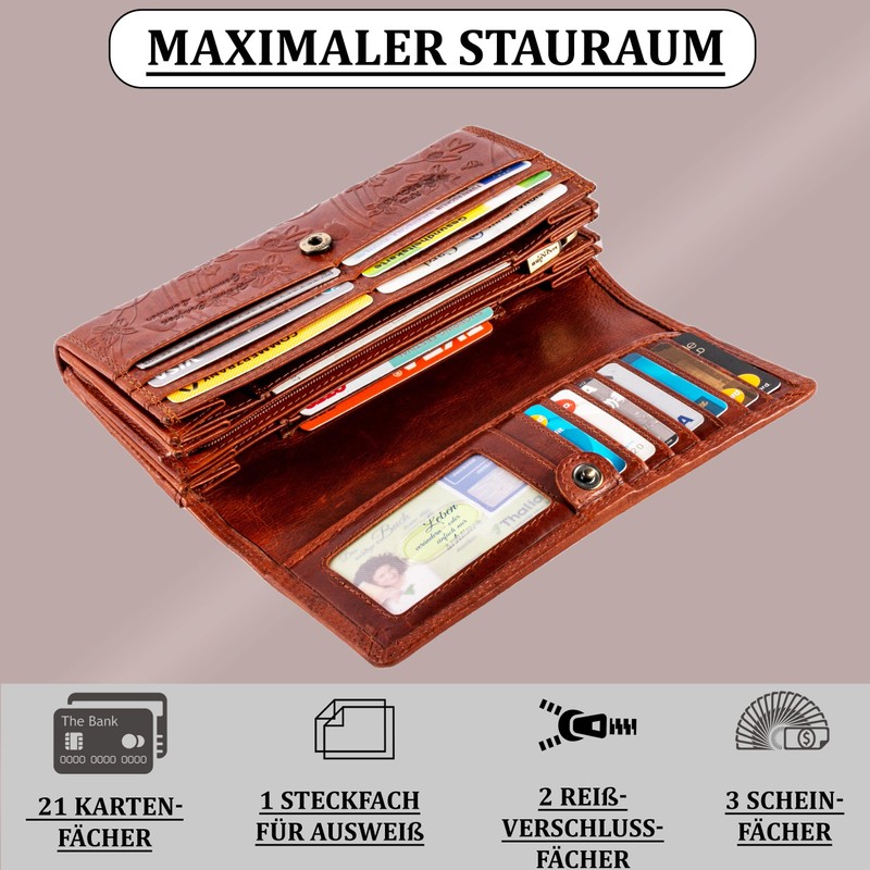 Matador women's long format wallet Brown