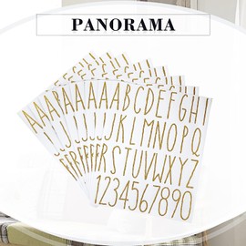 8 Sheets Vinyl Letter Stickers Waterproof Self Adhesive Letter Numbers Alphabet Modern Mailbox Numbers Sticker for Back to School DIY Mailbox House Home Business Address(3 Inch,Gold)