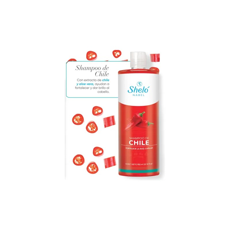 Shampoo De Chile Shelo Nabel 950ml Estimula El Crecimiento