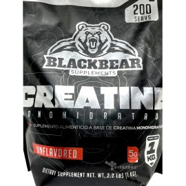 Creatina Monohidratada 1 Kg Blackbear 200 Servicios Bolsa Sabor NA                                                                                    