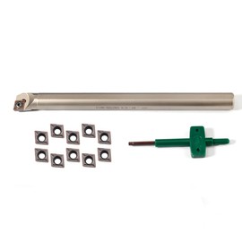 YUFUTOL 5/8''x8" Indexable Boring Bar, Right-Hand Sclcr Turning Tool Holder with 10 Pcs Indexable Carbide Turning Inserts CCMT09T304(CCMT32.5)