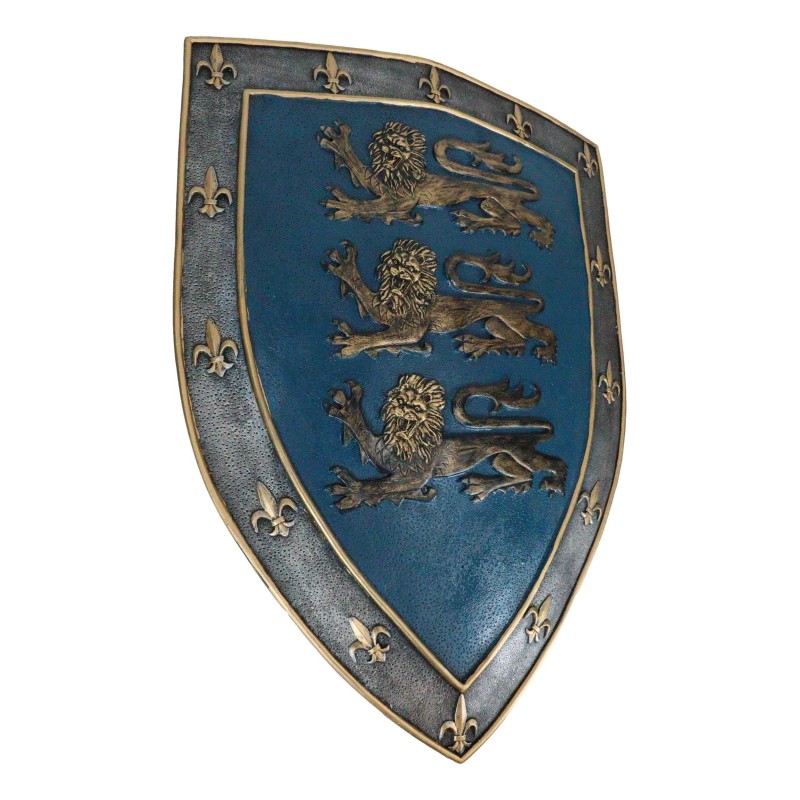 Large Medieval Knight Royal Arms Of England Three Lions Shield