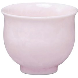 Kyō Ware KTA864-02 Kiyomizu Pottery, Gui Cups, Sake Bowl, Approx. 2.4 inches (6 cm), Flower Crystals, Pink, Made in Japan