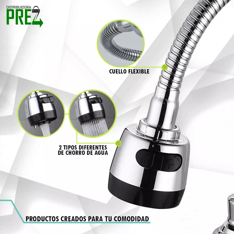 Prez Grifo Mezcladora Fregador Llave Inoxidable Flexible Sp-80094