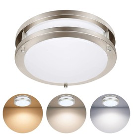 Drosbey 48W Dimmable LED Ceiling Light Fixture, Kitchen Light Fixtures, Flush Mount Ceiling Lights for Bedroom, Bathroom, 3000K/4000K/5000K Selectable, Super Bright 5000LM