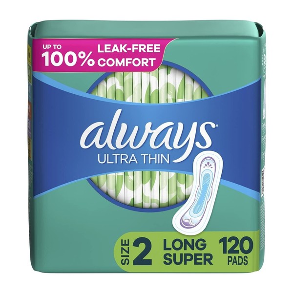 Always Ultra Thin, Feminine Pads For Women, Size 2 Long