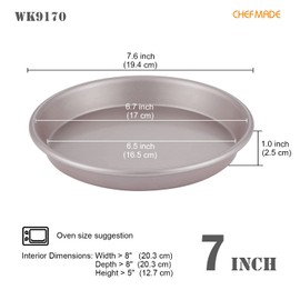 CHEFMADE Pizza Pan, 7-Inch Non-Stick Pancake Bakeware for Oven Baking (Champagne Gold)