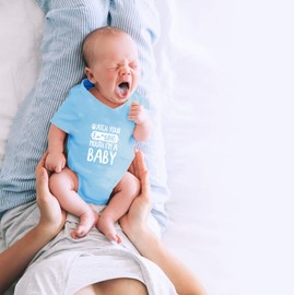 CBTwear Watch Your Mouth, I'm A Baby - Body de una Pieza para bebé, Azul Claro, 6 Meses