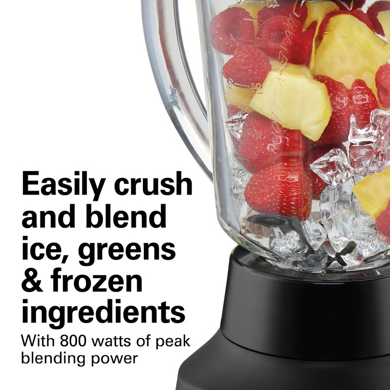 Hamilton Beach Wave Action Blender for Smoothies, Stainless Steel Ice
