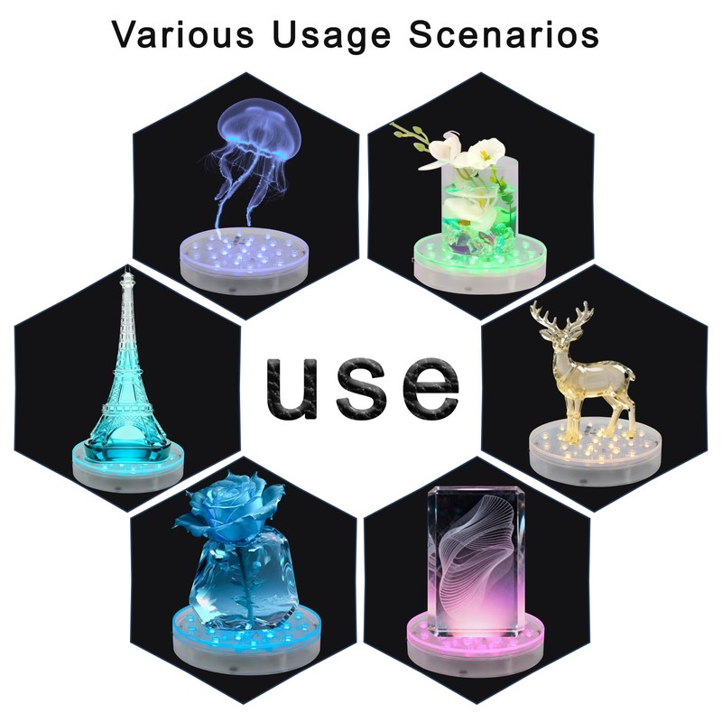 LARDUX Pack of 4 LED Lights Base with Remote -