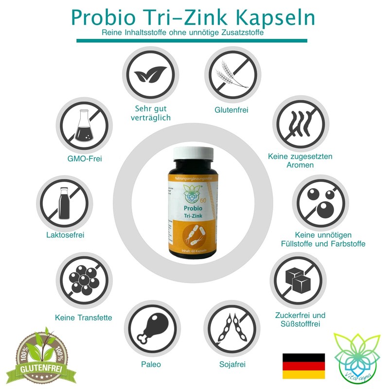VITARAGNA Probio TRI Zinc, LactoSpore®, Lactococcus Lactis - Triple Organic
