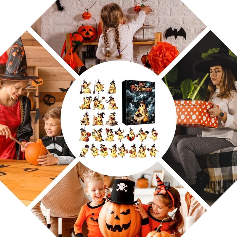 Calendario de Cuenta Regresiva de Halloween con 24 Adornos de