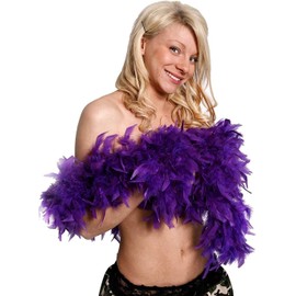 FEATHER BOA 80G THICK HEN NIGHT ACCESSORY FANCY DRESS FLAPPER BOAS IN 10 COLOURS 1920'S BURLESQUE FEATHERS (PURPLE)