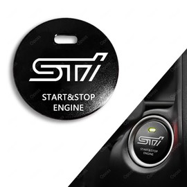 Subaru STI Engine Start Levorg Legacy Forester Impreza Sport XV B4 BRZ G4 Ignition Switch Push Button Aluminum Cover (SUBARU STI, Black)