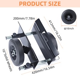 Heavy Duty Panel Dolly 1100LBS Capacity Door Cart with 10" Solid Rubber Wheels,Adjustable Clamp Panel Cart with Handle, All Terrain Slab Dolly for Drywall Sheet Heavy Material-Black