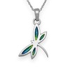 ORTAK 925 Sterling Silver Handmade Pendant Necklace | Dragon Fly Design | Hot Glass Hand Enamel in Vibrant Colouways | Fine Jewellery | Made In Scotland