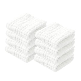 8Pcs Muslin Cloths for Baby, 12x12 Inch Cotton Muslin Squares, 6 Layers