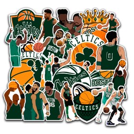 25 PCS Boston American Celtics Basketball Stickers for Water Bottle, Laptop, Bicycle, Computer, Motorcycle, Travel Case, Car Decal Decoration Sticker Graffiti Decals
