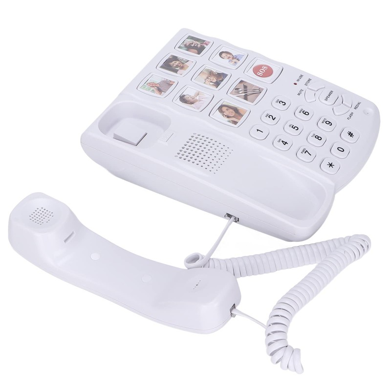 Telephone Landline, Ld-858Hf Wired Big Buttons Fixed Phone Photo Storage