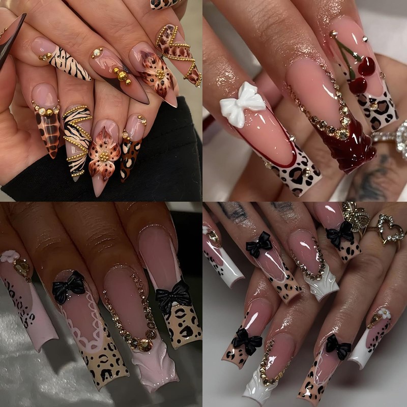 Bow Nail Charms Kit, Jremg 3D Nail Charms and Gems