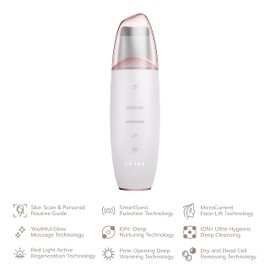 GESKE SmartAppGuided™ MicroCurrent Skin Scrubber & Blackhead Remover, 9 in 1, Skincare Tools, Face Cleaning, Anti Ageing and Cleansing, Professional Face Tightening, Blackhead Remover