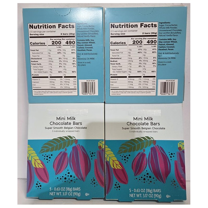 Trader Joe Mini Milk Chocolate Bars Super Smooth Belgian Chocolate